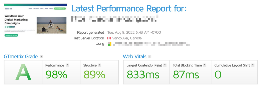 7 Reasons For A Small Business Website Redesign 1 GTMetrix