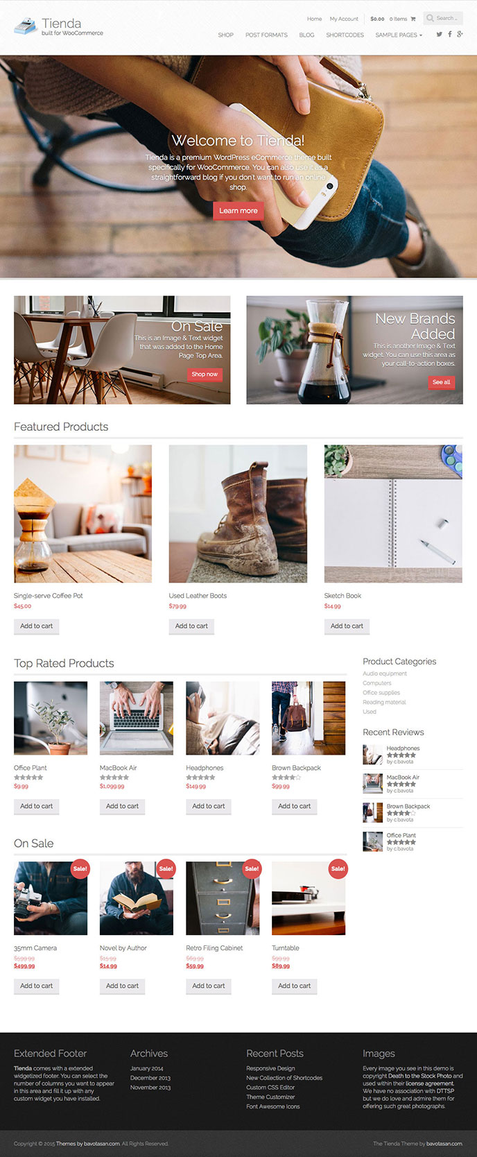 Tienda WordPress Theme for WooCommerce